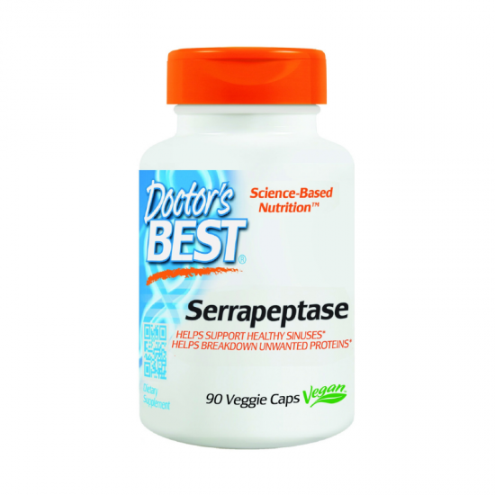 СЕРАПЕПТАЗА 40000 SPU х 90 капсули ДОКТОРС БЕСТ | SERRAPEPTASE 90 veggie caps DOCTOR'S BEST