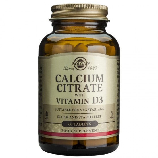 КАЛЦИЙ Цитрат 250мг с ВИТАМИН Д3 300IU таблетки 60бр СОЛГАР | CALCIUM Citrate 250mg with VITAMIN D3 tabs 60s SOLGAR