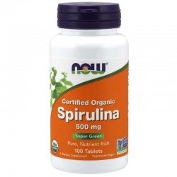 СПИРУЛИНА 500мг таблетки 100 бр. НАУ ФУУДС | SPIRULINA 500mg tabs 100s NOW FOODS