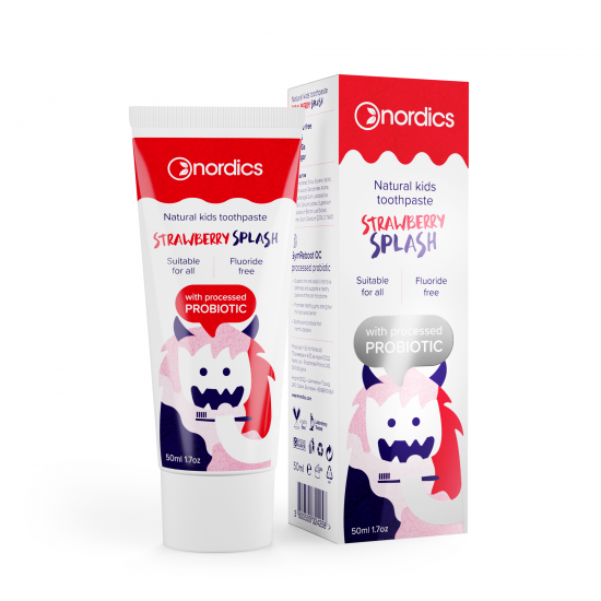 Паста за зъби ЯГОДА с пробиотик НОРДИКС 50мл | Toothpaste STRAWBERRY NORDICS 50ml