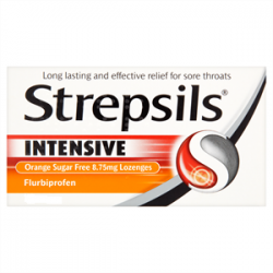 СТРЕПСИЛС ИНТЕНЗИВ ПОРТОКАЛ БЕЗ ЗАХАР таблетки за смучене 16бр. | STREPSILS INTENSIVE ORGANGE SUGAR FREE lozenges 16s