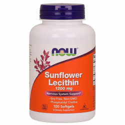 СЛЪНЧОГЛЕДОВ ЛЕЦИТИН 1200мг меки капсули 100 бр. НАУ ФУУДС | SUNFLOWER LECITHIN 1200mg softgels 100s NOW FOODS