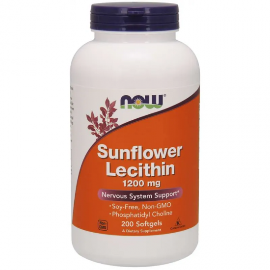 СЛЪНЧОГЛЕДОВ ЛЕЦИТИН 1200мг меки капсули 200 бр. НАУ ФУУДС | SUNFLOWER LECITHIN 1200mg softgels 200s NOW FOODS
