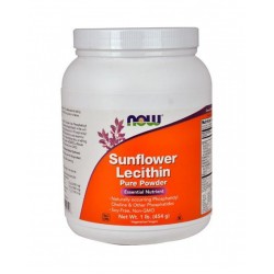 СЛЪНЧОГЛЕДОВ ЛЕЦИТИН на прах 454гр НАУ ФУУДС | SUNFLOWER LECITHIN Pure Powder 454g NOW FOODS