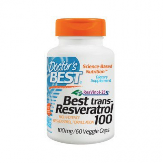 ТРАНС-РЕСВЕРАТРОЛ 100мг х 60 капсули ДОКТОРС БЕСТ | TRANS-RESVERATROL 100mg 60 veggie caps DOCTOR'S BEST