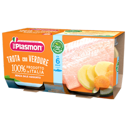 ПЛАЗМОН Пюре Пъстърва и зеленчуци 6+ 2x80гр | PLASMON Trota con verdure 6+ 2x80g