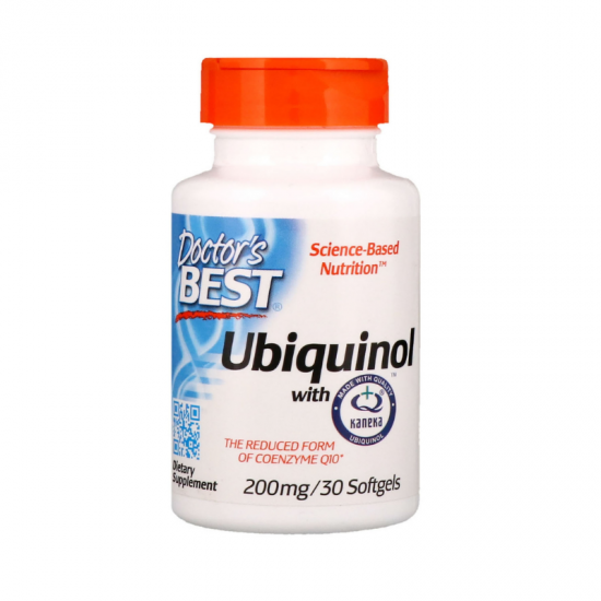 УБИКВИНОЛ (Коензим Q10) 200мг х 30 капсули ДОКТОРС БЕСТ | UBIQUINOL 200mg 30 softgel caps DOCTOR'S BEST