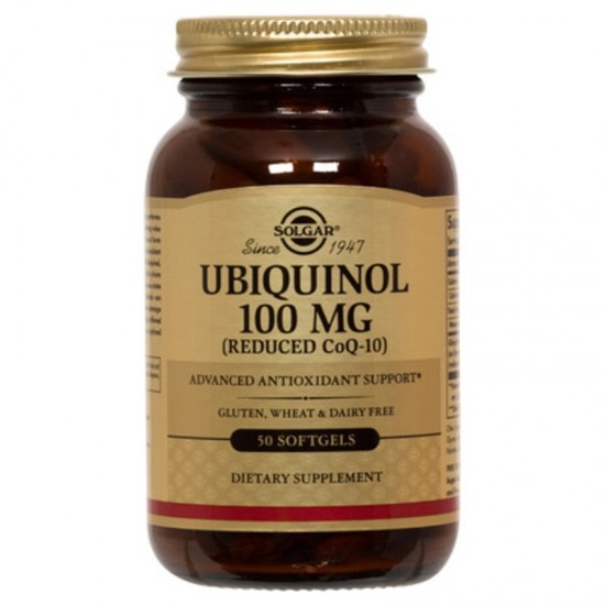 УБИКВИНОЛ 100мг меки капсули 50бр СОЛГАР | UBIQUINOL 100mg softgels 50s SOLGAR
