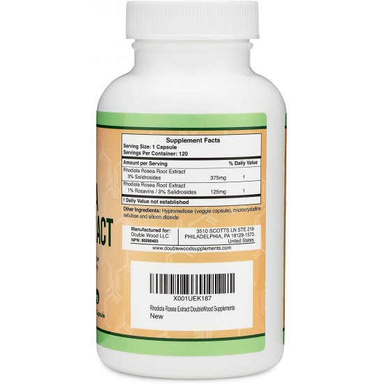 Златен корен (родиола) екстракт капсули x 120 бр Дабъл Ууд | Rhodiola Rosea Extract caps x 120 s Double Wood