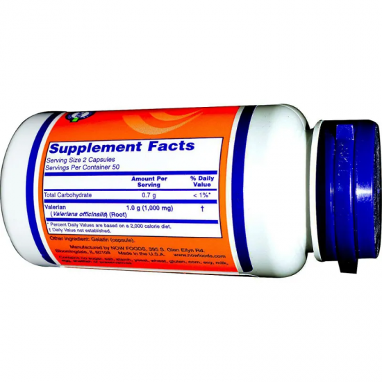 КОРЕН ОТ ВАЛЕРИАНА 500мг капсули 100 бр. НАУ ФУУДС | VALERIAN ROOT 500mg caps 100s NOW FOODS