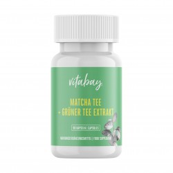 Матча чай + екстракт от зелен чай X 90 капсули Витабей | Matcha Tee + Grüner Tee Extrakt caps X 90 S Vitabay