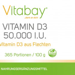 Витамин D3 50.000 IU X 100 g, прах Витабей | Vitamin D3 50.000 IU X 100 g, прах Vitabay
