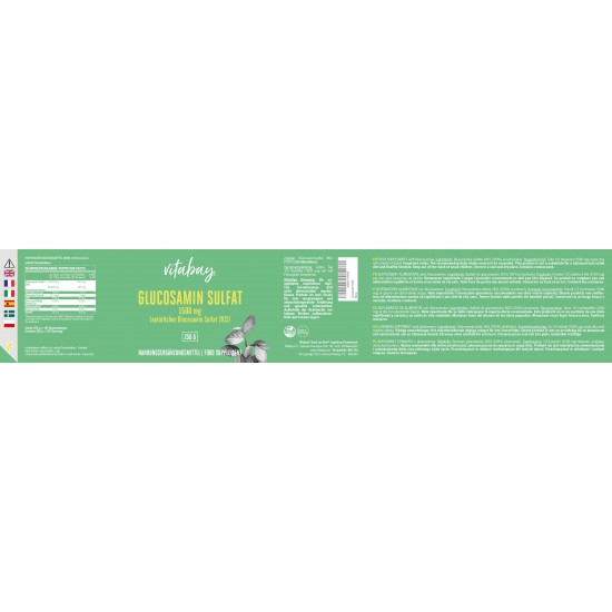 Глюкозамин сулфат x 250 гр прах ВИТАБЕЙ | Glucosamin Sulfat 2KCI 1500 mg - Pulver x 250 g VITABAY