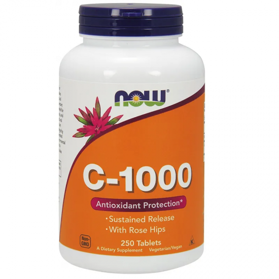 ВИТАМИН С-1000 SR удължено освобождаване 250 таблетки НАУ ФУУДС | VITAMIN C-1000 RH SR Time Release tablets 250s NOW FOODS