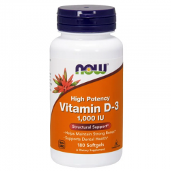 ВИТАМИН Д3 - 1000 IU 180 капсули НАУ ФУУДС | VITAMIN D-3 1000 IU 180 softgels NOW FOODS