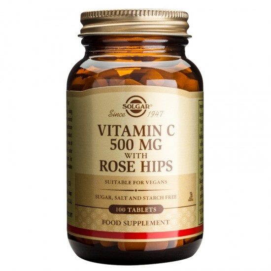 ВИТАМИН Ц С ШИПКА 500мг таблетки 100бр. СОЛГАР | VITAMIN C WITH ROSE HIPS 500mg tabs 100s SOLGAR