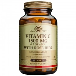 ВИТАМИН Ц с ШИПКА 1500мг таблетки 90бр. СОЛГАР | VITAMIN C WITH ROSE HIPS 1500mg tabs 90s SOLGAR