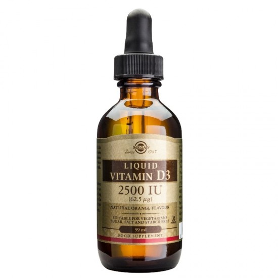 ВИТАМИН Д3 2500 IU течност 59мл СОЛГАР | VITAMIN D3 2500 IU liquid 59ml SOLGAR