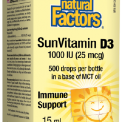 ВИТАМИН Д3 1000 IU разтвор 15мл НАТУРАЛ ФАКТОРС | VITAMIN D3 1000 IU sol. 15ml NATURAL FACTORS 