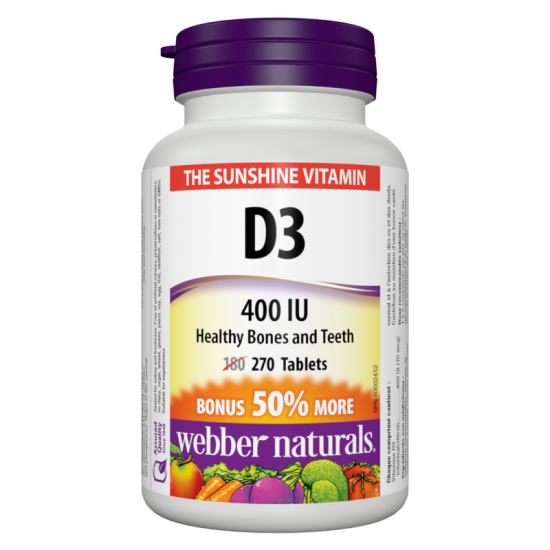 ВИТАМИН Д3 400IU 270бр. таблетки УЕБЪР НАТУРАЛС | VITAMIN D3 400IU 270s tabs WEBBER NATURALS