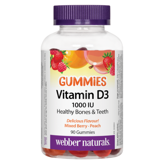 ВИТАМИН Д3 ГЪМИС 1000IU 90бр. желирани таблетки УЕБЪР НАТУРАЛС | VITAMIN D3 GUMMIES 1000IU 90s jelly tabs WEBBER NATURALS