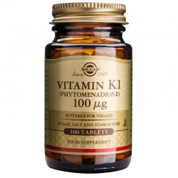ВИТАМИН К1 100мкг таблетки 100бр. СОЛГАР | VITAMIN K1 100mcg tabs 100s SOLGAR
