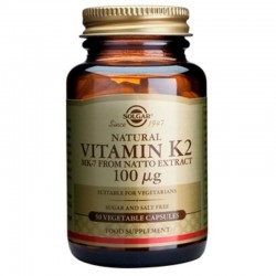 ВИТАМИН К2 100мкг капсули 50бр. СОЛГАР | VITAMIN K2 100mcg veg.caps 50s SOLGAR