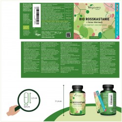 Био Див кестен и червени лозови листа x 120 капсули ВЕГАВЕРО | Bio rosskastanie mit rotem weinlaub x 120 caps VEGAVERO