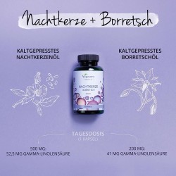 Масло от вечерна иглика и пореч x 90 капсули ВЕГАВЕРО | Nachtkerze Borretsch Bio öl x 90 caps VEGAVERO