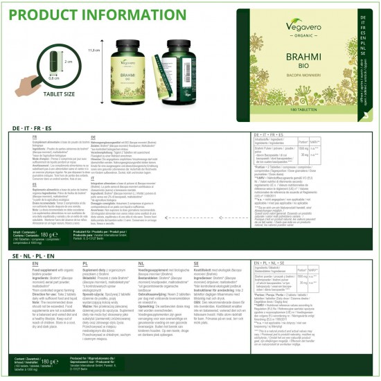 БИО Брахми – Бакопа Мониери x 180 капсули ВЕГАВЕРО | Brahmi BIO – Bacopa Monieri x 180 caps VEGAVERO