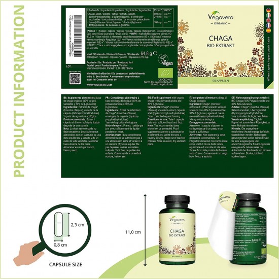 Чага Био екстракт x 90 капсули ВЕГАВЕРО | Chaga Bio Extrakt x 90 caps VEGAVERO