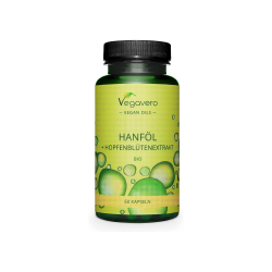 Конопено масло + Екстракт от цвят на хмел x 60 капсули ВЕГАВЕРО | Hanföl + Hopfenblütenextrakt Bio x 60 caps VEGAVERO