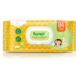 Мокри кърпи с Лайка 84бр БОЧКО | Wet wipes with Camomile 84s BOCHKO
