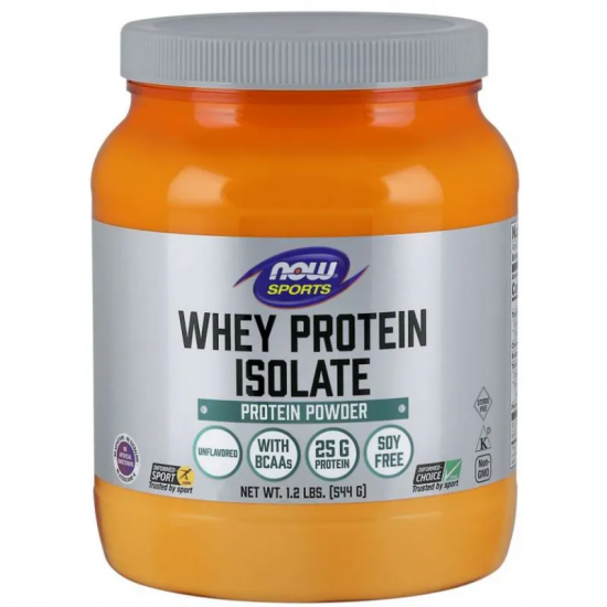 СУРОВАТЪЧЕН ПРОТЕИН ИЗОЛАТ - НАТУРАЛЕН прах 544 гр. НАУ ФУУДС | WHEY PROTEIN ISOLATE - NATURAL pwd 544 g NOW FOODS