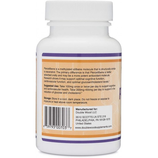 Птеростилбен капсули x 60 бр Дабъл Ууд | Pterostilbene caps x 60 s Double Wood