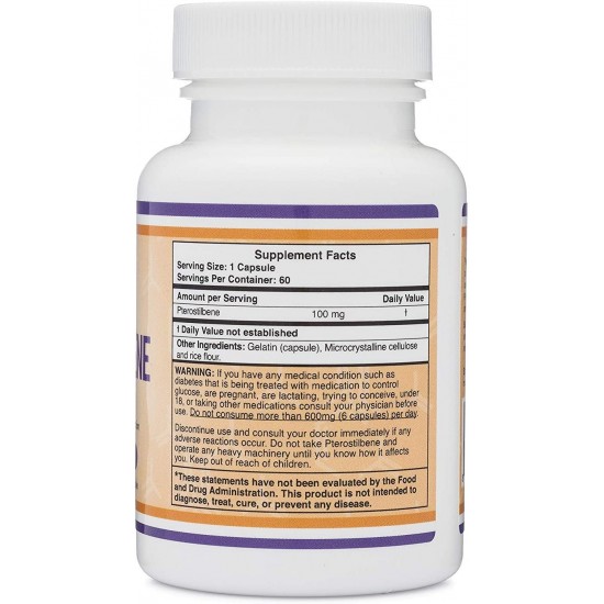 Птеростилбен капсули x 60 бр Дабъл Ууд | Pterostilbene caps x 60 s Double Wood
