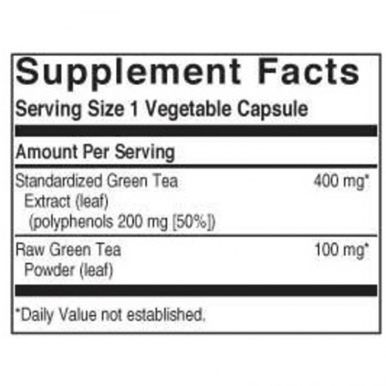 ЕКСТРАКТ ОТ ЛИСТАТА НА ЗЕЛЕН ЧАЙ растителни капсули 60бр. СОЛГАР | GREEN TEA LEAF EXTRACT veg. caps 60s SOLGAR