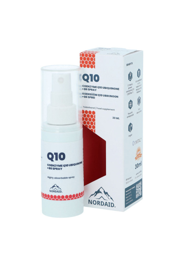 Коензим Q10 (убиквинон) + витамин В6 х 30 мл, спрей Нордейд | Coenzyme Q10 Ubiquinone + B6 x 30 m, spray Nordaid