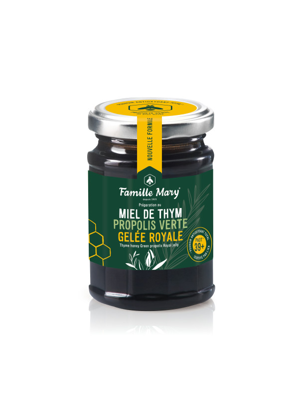 Мед от мащерка, зелен прополис и пчелно млечице Фемили Мари | Miel De Thym Propolis Verte Gelee Royale Famille Mary