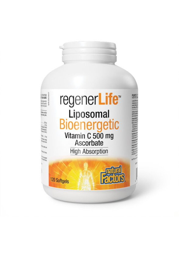 RegenerLife™ Липозомен Витамин Ц с високо усвояване + растителни екстракти 560мг х 120 капсули НАТУРАЛ ФАКТОРС | RegenerLife™ Liposomal Vitamin C 560mg softgels 120s NATURAL FACTORS