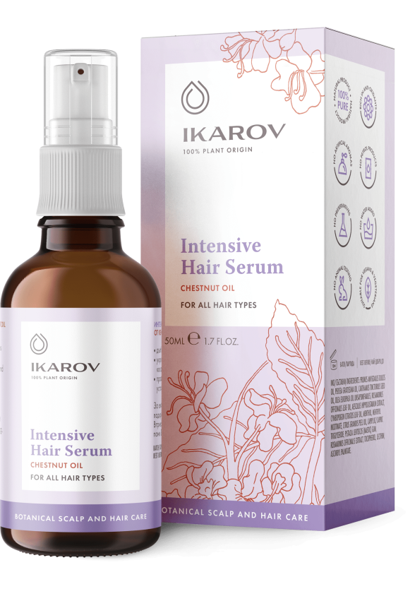 ИКАРОВ Интензивен серум за коса с масло от КЕСТЕН 50мл | IKAROV Intensive hair serum whit CHESTNUT oil 50ml