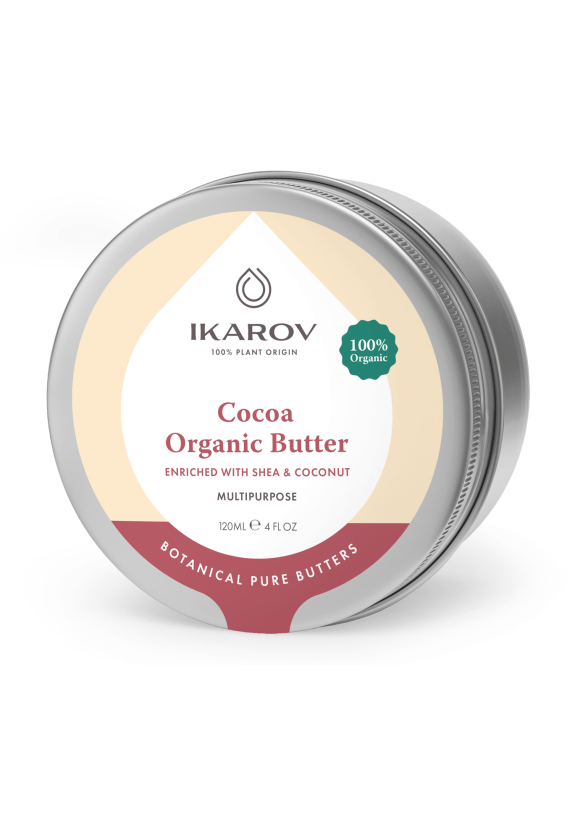 ИКАРОВ Органично какаово масло за тяло - ШИЙ И КОКОС 120мл | IKAROV Cocoa organic butter - SHEA & COCONUT 120ml