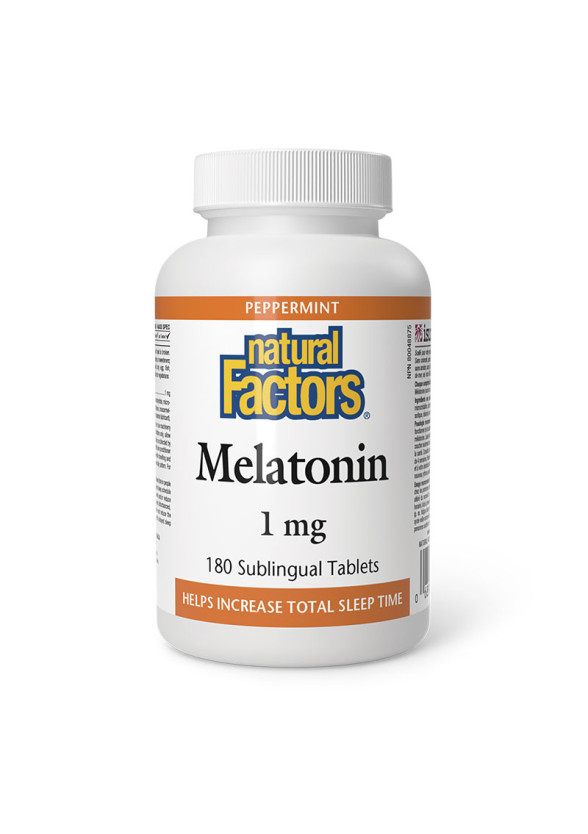 МЕЛАТОНИН 1 mg сублингвални таблетки x 180 бр НАТУРАЛ ФАКТОРС | Melatonin 1 mg tabs x 180 s NATURAL FACTORS