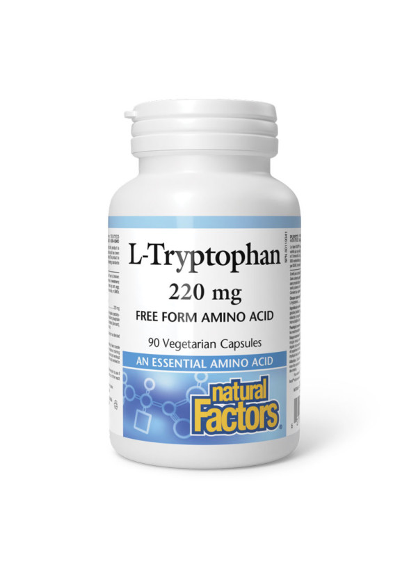 Л-Триптофан 220 mg x 90 капсули НАТУРАЛ ФАКТОРС | L-Tryptophan x 90 caps NATURAL FACTORS