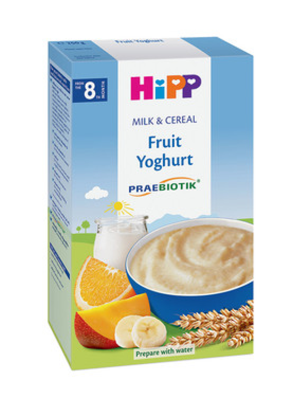 ХИП ПРЕБИОТИК® Млечна каша плодове с йогурт 8+ м. 250гр. | HIPP PREBIOTIC® Milk mash fruit yogurt 8+ m 250g