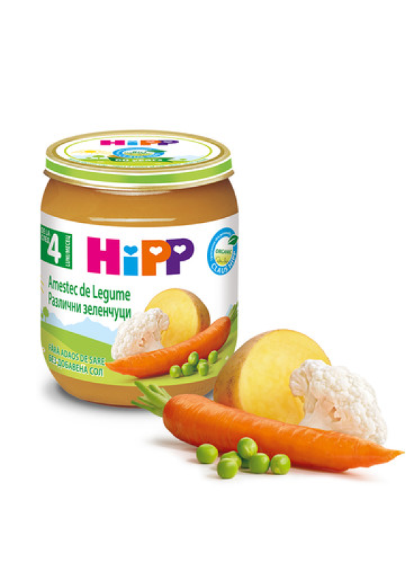 ХИП БИО Пюре Различни зеленчуци 4+ м. 3бр х 125гр. | HIPP BIO Mixed vegetables puree 4+ m 3s x 125g