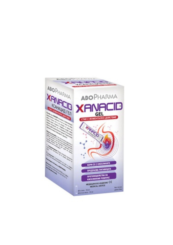 КСАНАЦИД гел-стик при киселини и рефлукс 20бр АБОФАРМА | XANACID gel-sticks for hyperacidity and reflux 20s ABOPHARMA