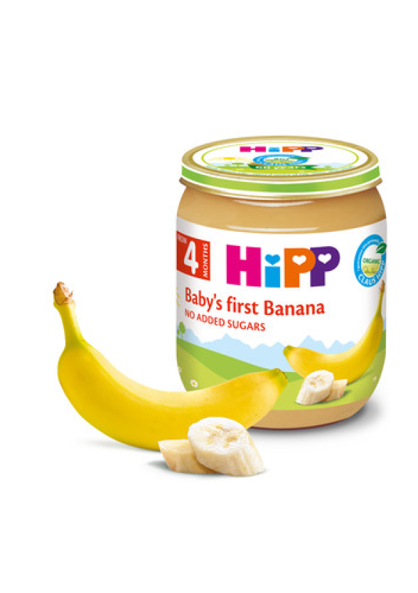 ХИП БИО Пюре Банан 4+ м. 3бр х 125гр | HIPP BIO Banana puree 4+ m 3s x 125g