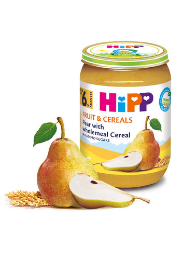 ХИП БИО Пълнозърнеста каша с круши 6+ м. 3бр х 190гр. | HIPP BIO Pear with wholemeal cereal mash 6+ m 3s x 190g