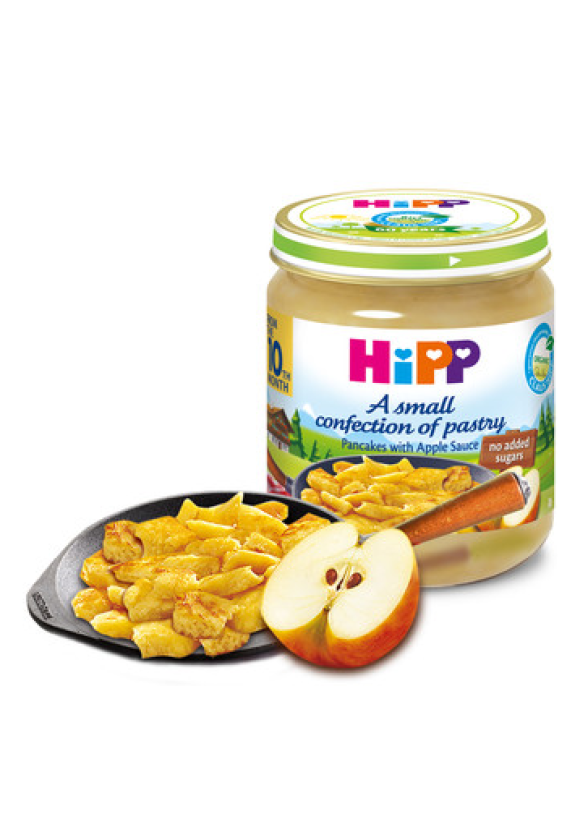 ХИП БИО Пюре Палачинки с мус от ябълки 10+ м. 3бр х 200гр. | HIPP BIO Pancakes with apple sauce puree 10+ m 3s x 200g